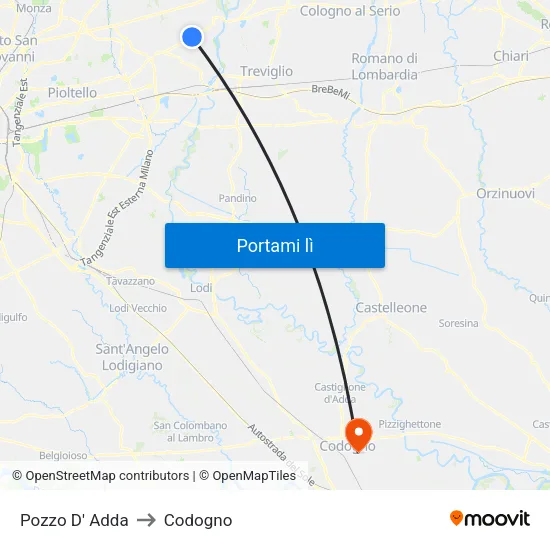 Pozzo D' Adda to Codogno map