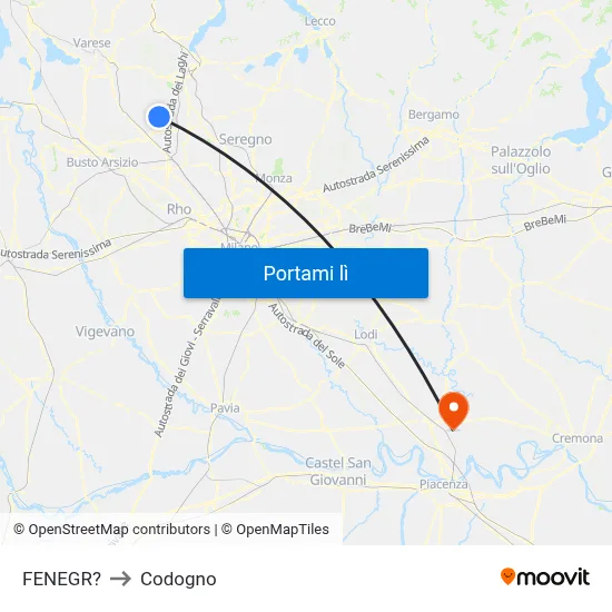 FENEGR? to Codogno map