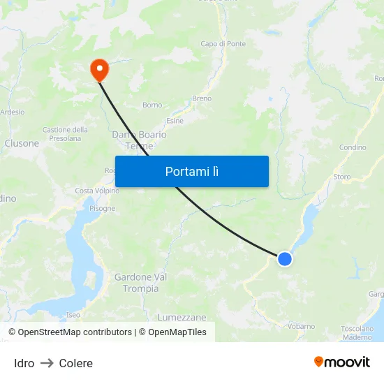 Idro to Colere map