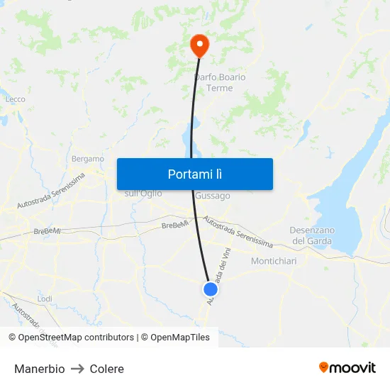 Manerbio to Colere map