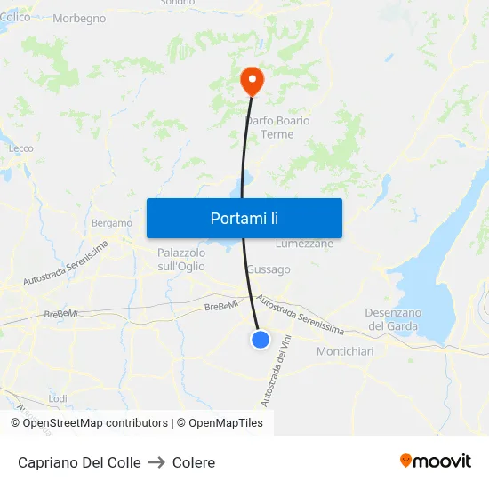 Capriano Del Colle to Colere map