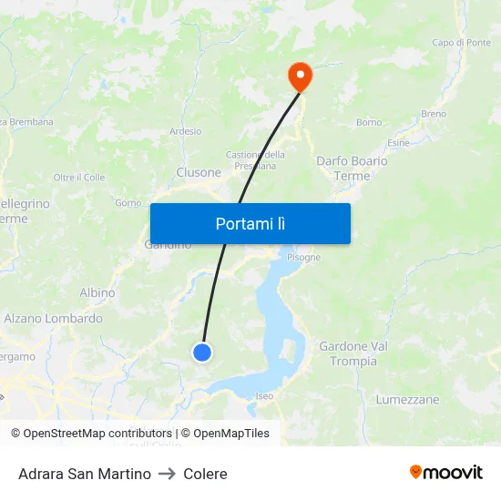 Adrara San Martino to Colere map