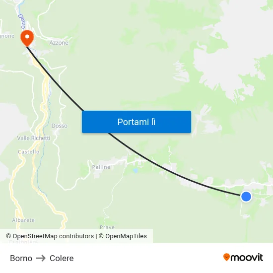 Borno to Colere map