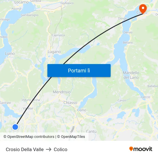 Crosio Della Valle to Colico map