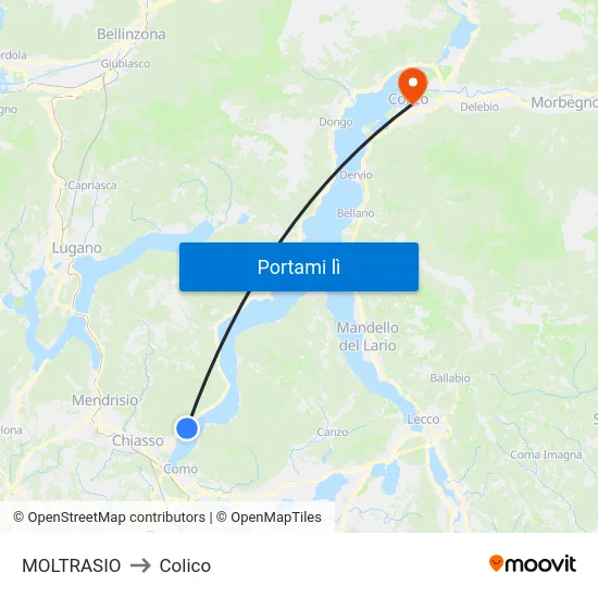 MOLTRASIO to Colico map