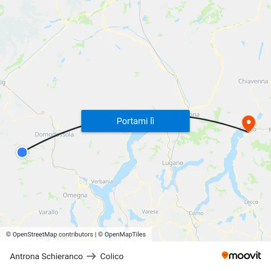 Antrona Schieranco to Colico map