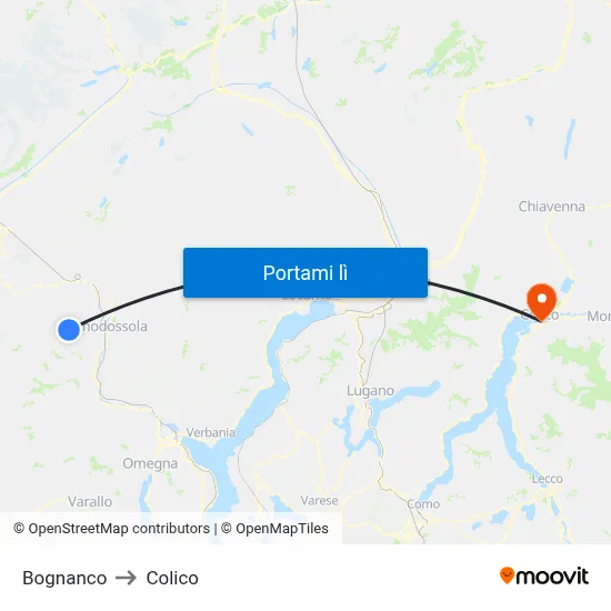 Bognanco to Colico map