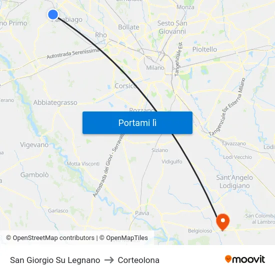 San Giorgio Su Legnano to Corteolona map