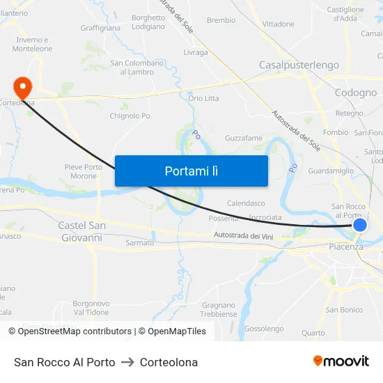San Rocco Al Porto to Corteolona map
