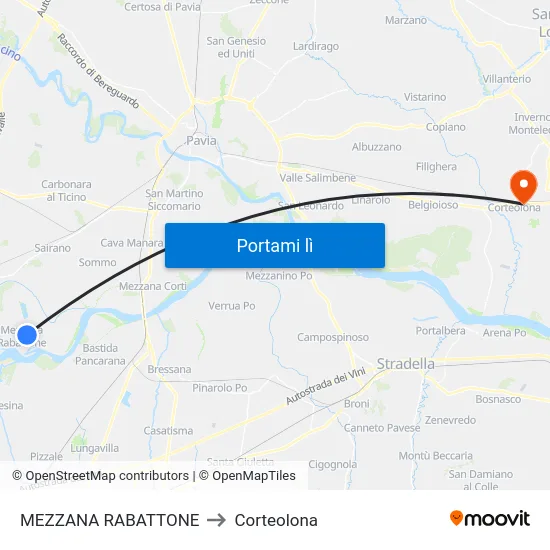 MEZZANA RABATTONE to Corteolona map