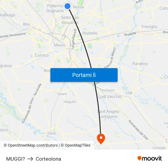 MUGGI? to Corteolona map