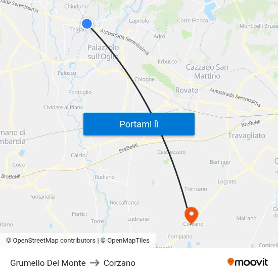 Grumello Del Monte to Corzano map