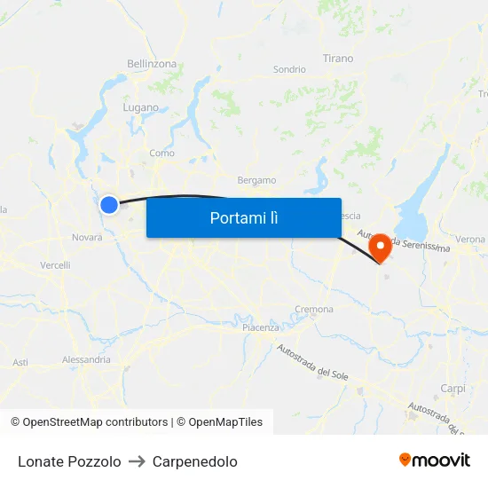Lonate Pozzolo to Carpenedolo map