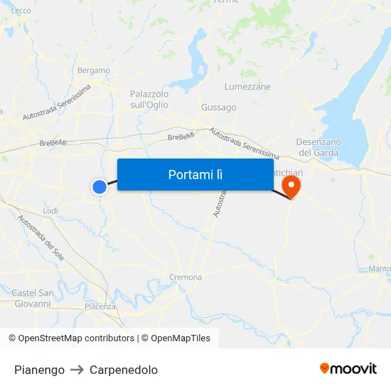 Pianengo to Carpenedolo map