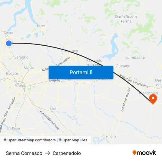 Senna Comasco to Carpenedolo map