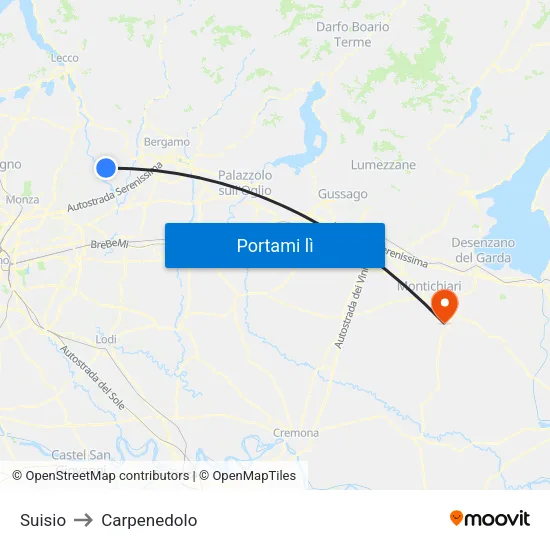 Suisio to Carpenedolo map