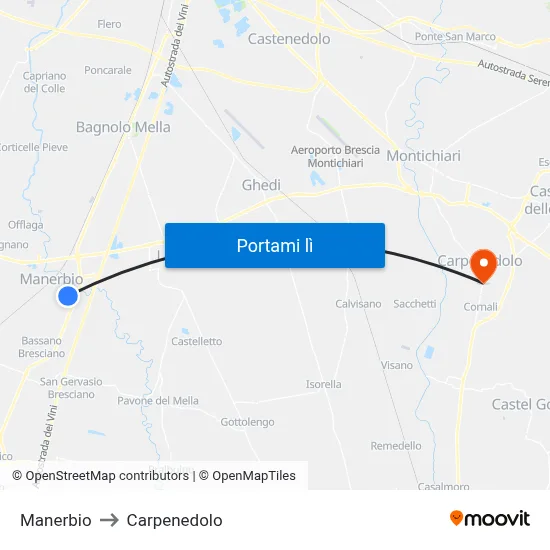 Manerbio to Carpenedolo map