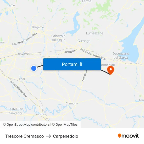 Trescore Cremasco to Carpenedolo map