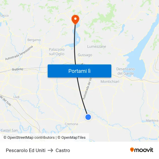 Pescarolo Ed Uniti to Castro map