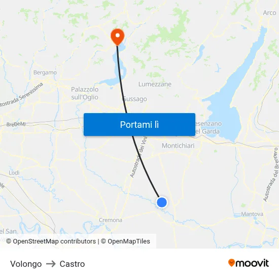 Volongo to Castro map