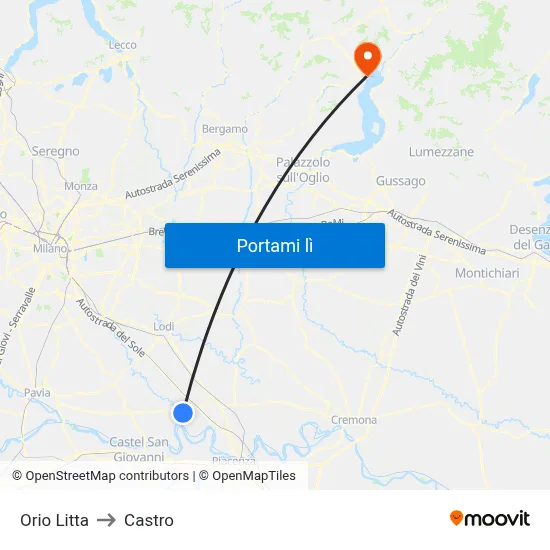 Orio Litta to Castro map