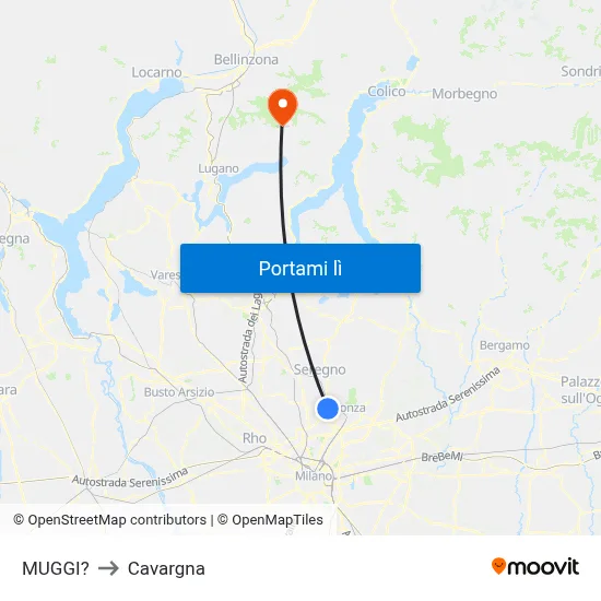 MUGGI? to Cavargna map