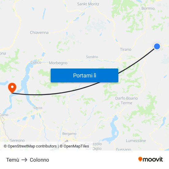Temù to Colonno map