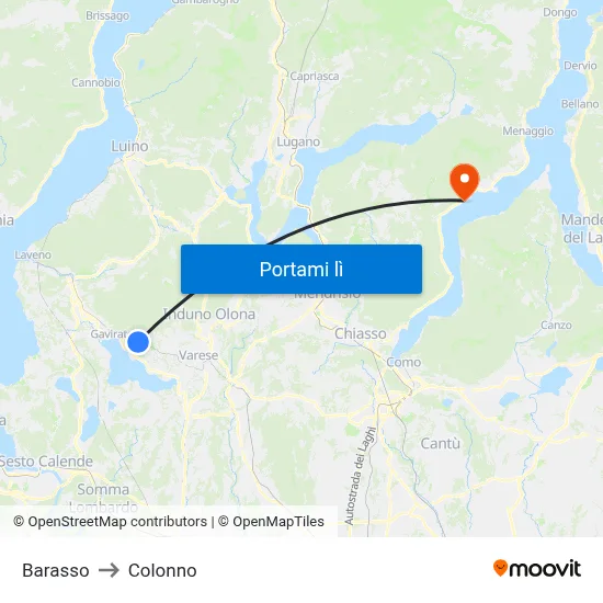 Barasso to Colonno map