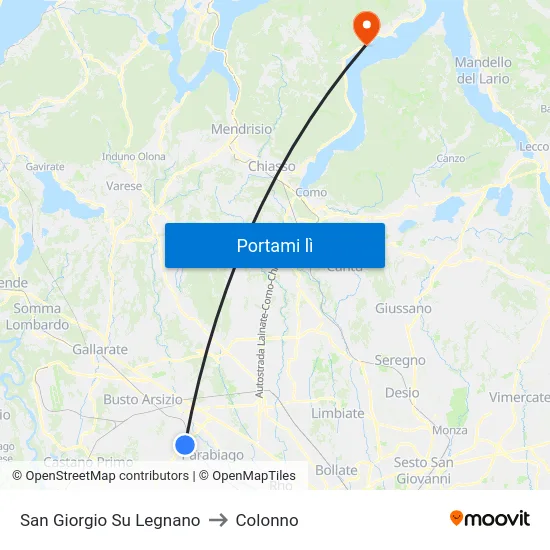 San Giorgio Su Legnano to Colonno map