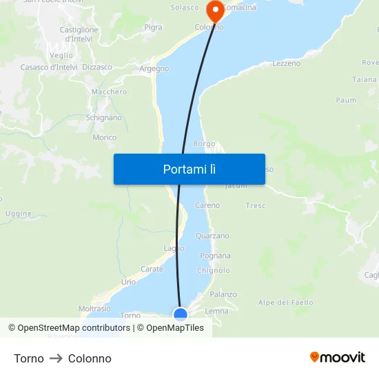Torno to Colonno map