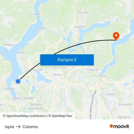 Ispra to Colonno map