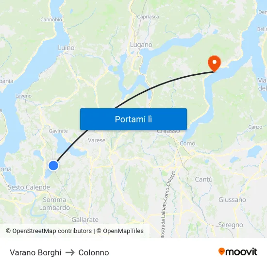 Varano Borghi to Colonno map