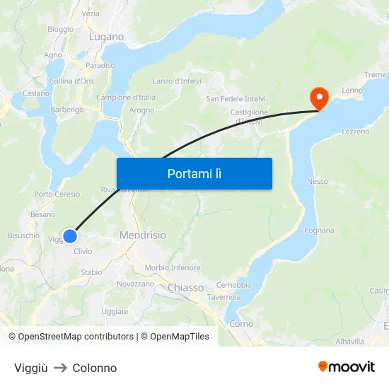 Viggiù to Colonno map