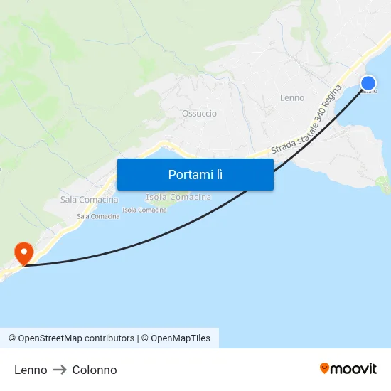Lenno to Colonno map