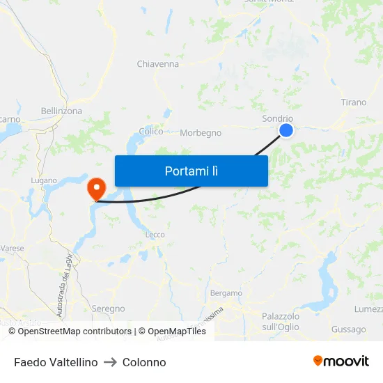 Faedo Valtellino to Colonno map