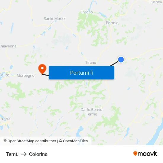 Temù to Colorina map