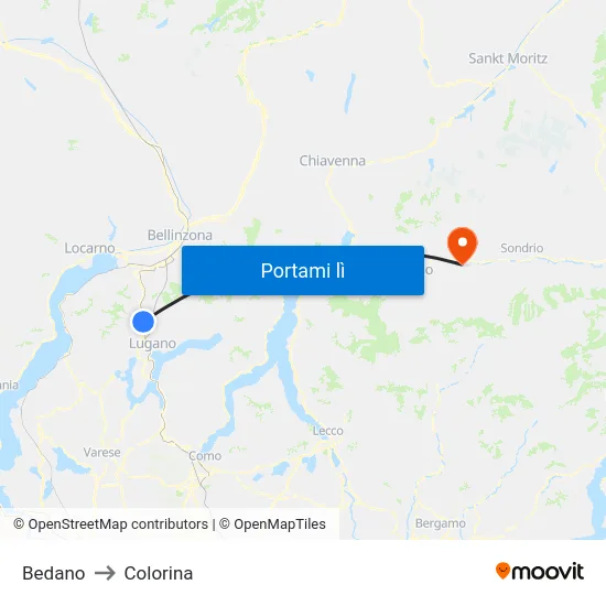 Bedano to Colorina map