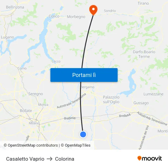 Casaletto Vaprio to Colorina map
