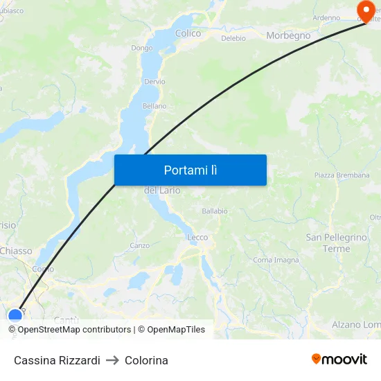 Cassina Rizzardi to Colorina map