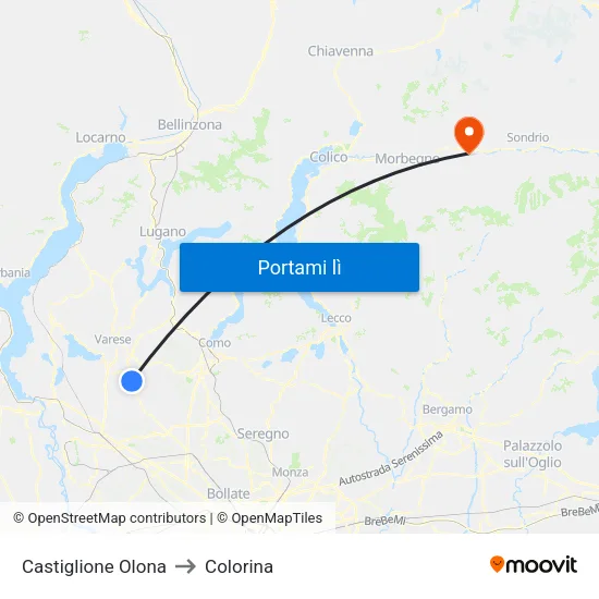 Castiglione Olona to Colorina map