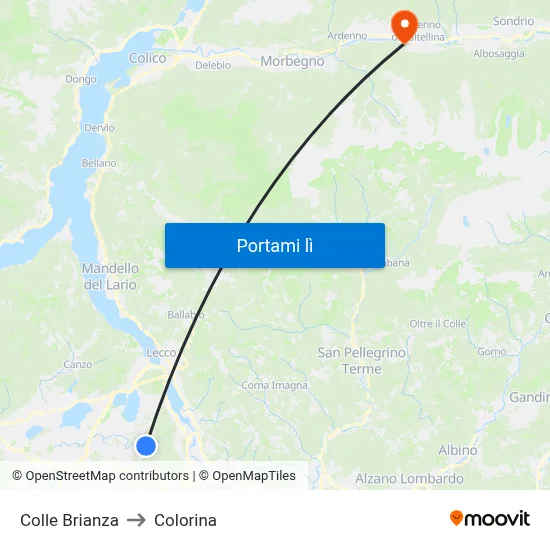 Colle Brianza to Colorina map