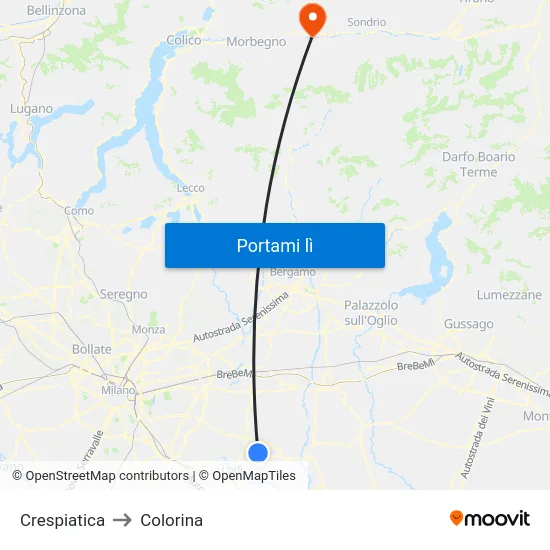 Crespiatica to Colorina map
