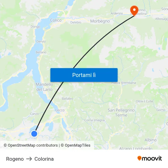 Rogeno to Colorina map