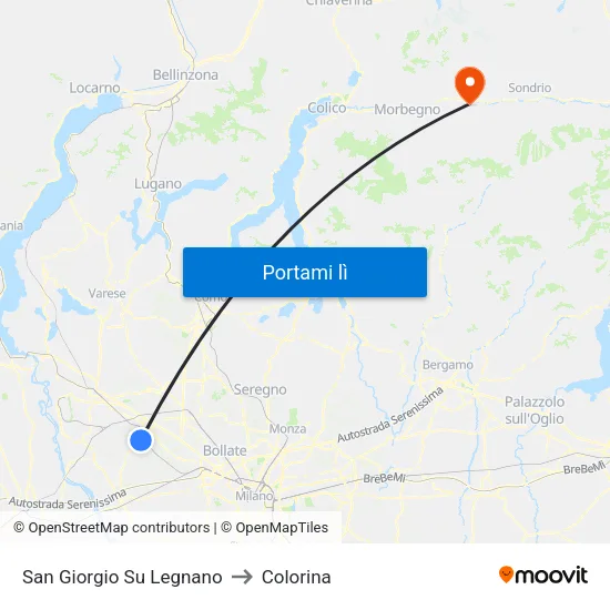 San Giorgio Su Legnano to Colorina map