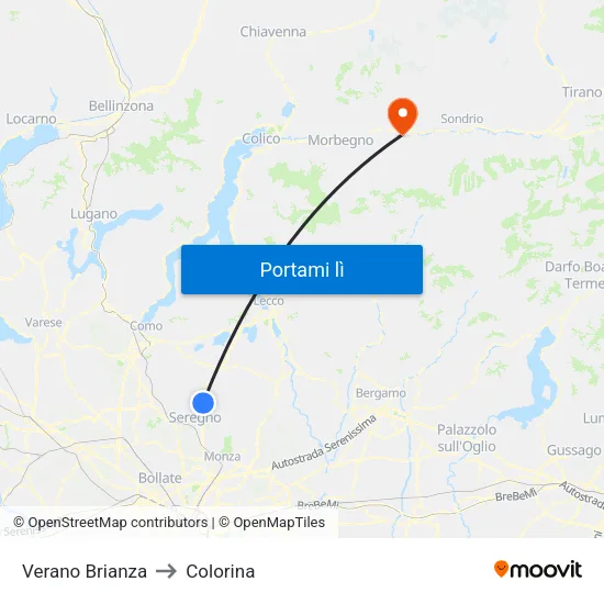 Verano Brianza to Colorina map