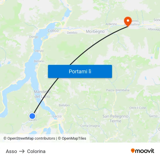 Asso to Colorina map