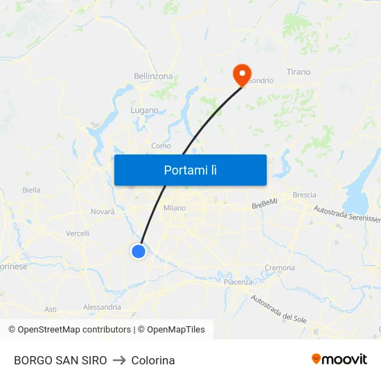 BORGO SAN SIRO to Colorina map