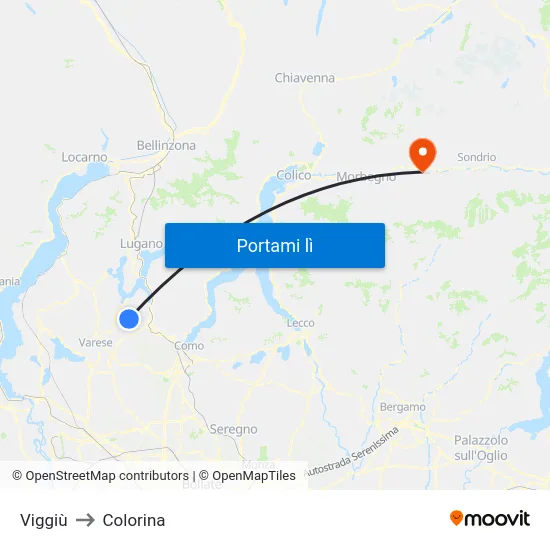 Viggiù to Colorina map