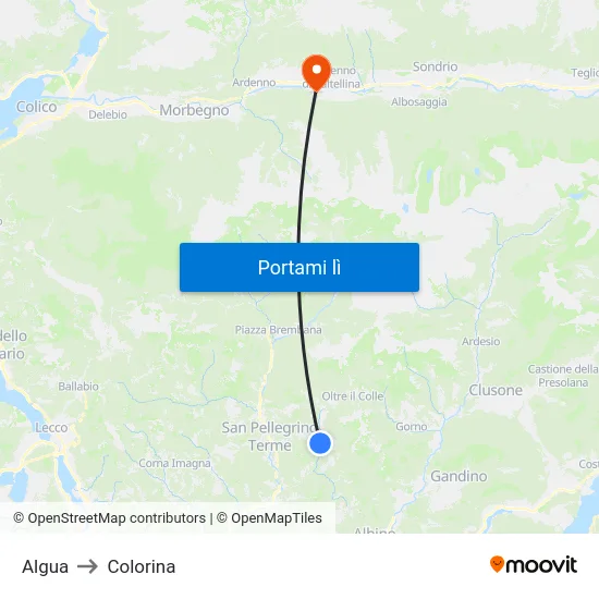 Algua to Colorina map