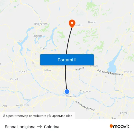 Senna Lodigiana to Colorina map